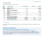 Australia ANZ proof of address bank statement template in .doc and .pdf format, 2 pages