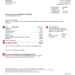 Austria EVN electricity utility bill template in Word and PDF format, language German (5 pages)