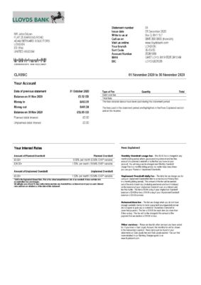 England Editable Templates 6 Lloyds Bank UK word 000001