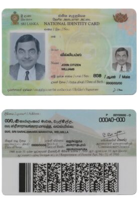 Sri Lanka ID card template in PSD format, fully editable