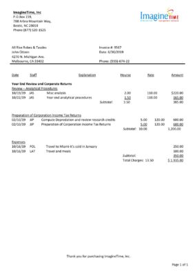 Australia Imagine Time utility bill template in Word and PDF format