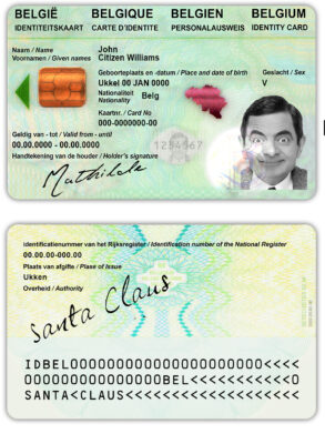 Belgium ID template in PSD format, fully editable