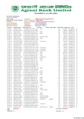 Bangladesh Editable Template 16 Bangladesh Agrani Bank statement, Word and PDF template