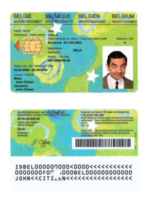 Belgium Kids-ID template in PSD format