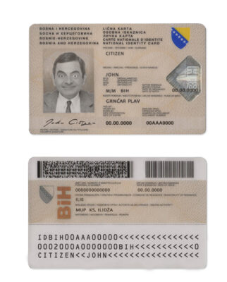 Bosnia and Herzegovina ID template in PSD format, fully editable, with all fonts