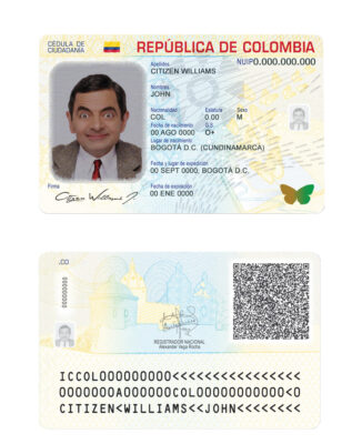 Colombia ID template in PSD format, fully editable (2020 – present)