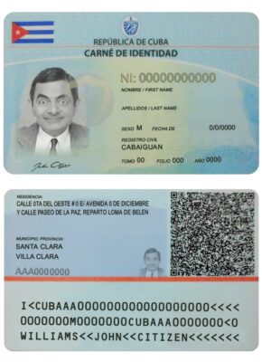 Cuba ID card PSD template, completely editable