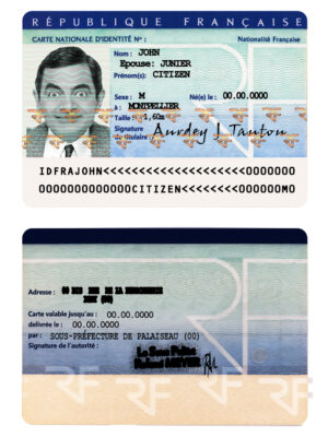 France ID template in PSD format