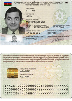 Azerbaijan ID template in PSD format