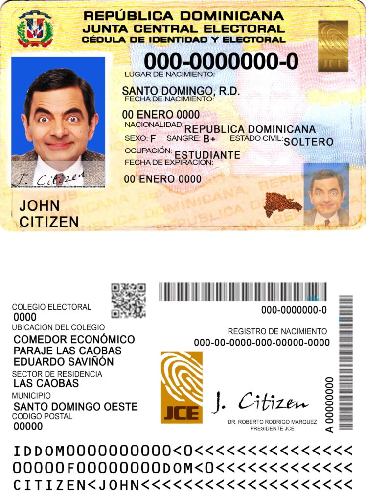 Dominican Republic ID template in PSD format