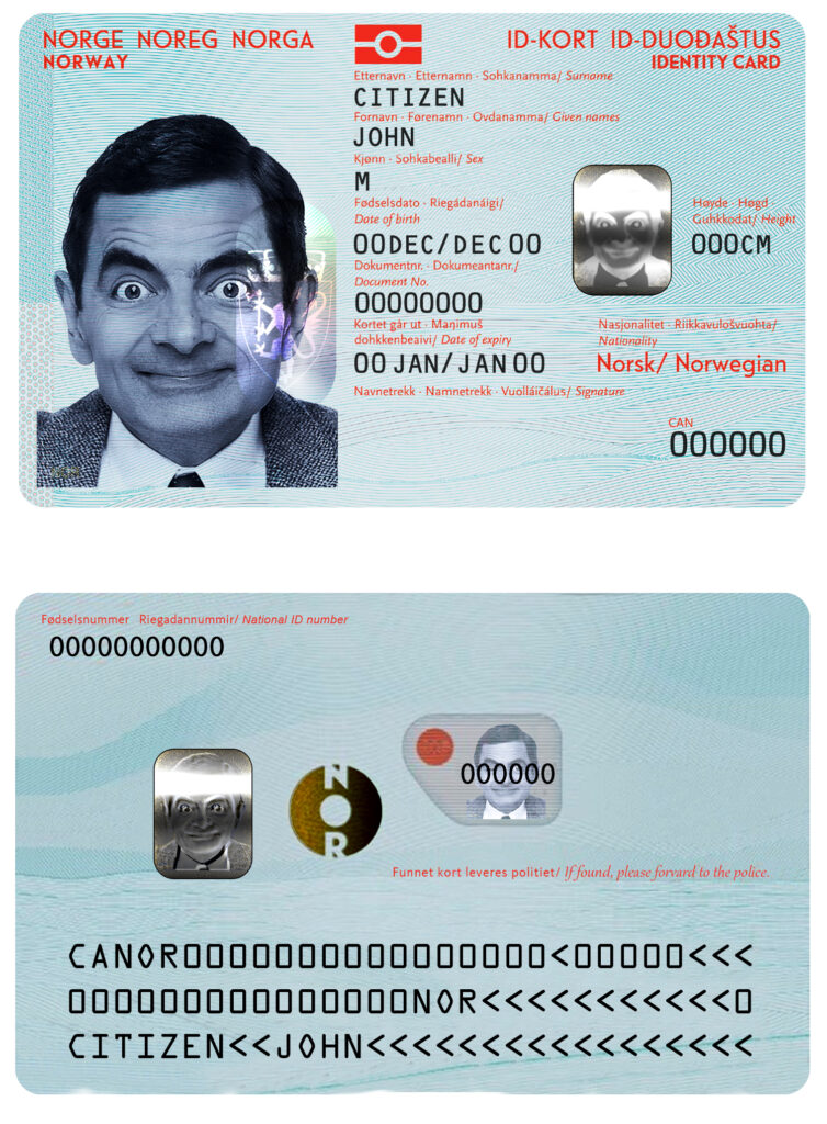 Norway ID template in PSD format, fully editable