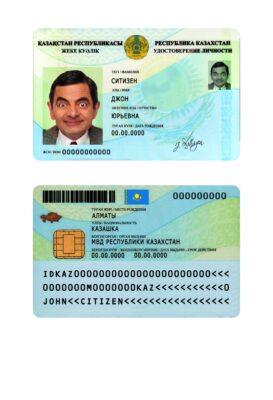 Kazakhstan ID template in PSD format, fully editable, with all fonts (2013 – present)