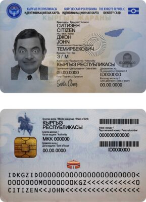 Kyrgyzstan ID template in PSD format, fully editable