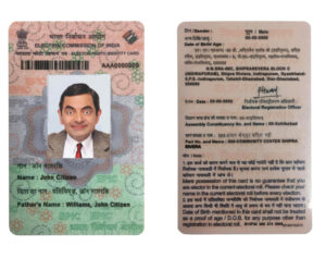 India Editable Docs 4 India Election ID card template in PSD format, fully editable, with all fonts