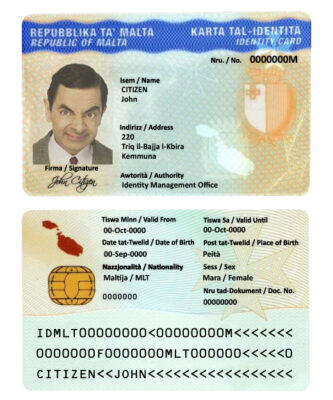 Malta ID template in PSD format, fully editable