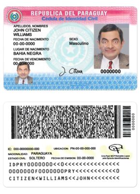 Paraguay ID card PSD template, completely editable