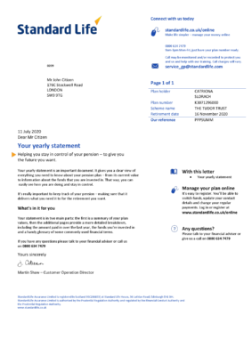 England Editable Templates 4 United Kingdom Standard Life utility bill template in Word and PDF format