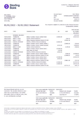 England Editable Templates 14 United Kingdom Starling Word and PDF template, version 2