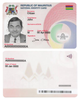Mauritius ID card template in PSD format, fully editable