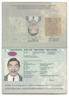 Authentic Belgium PSD Passport Template (2014-2017)