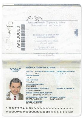 Authentic Brazil PSD Passport Template (2016-2019)