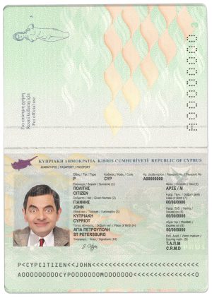 Authentic Cyprus PSD Passport Template