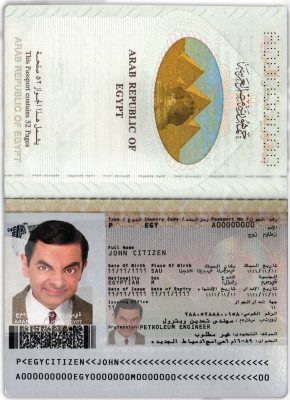 Authentic Egypt PSD Passport Template