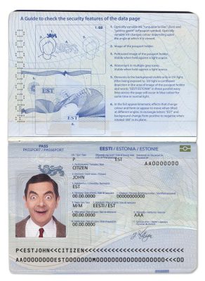 Authentic Estonia PSD Passport Template
