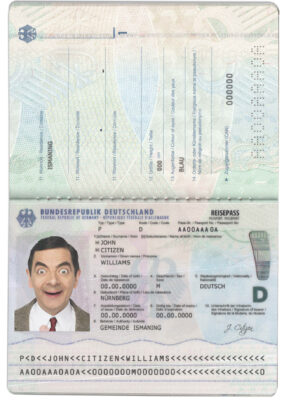 Authentic Germany PSD Passport Template (2017 – present)