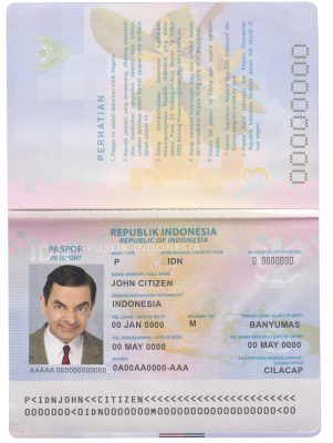 Authentic Indonesia PSD Passport Template