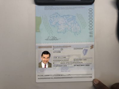 Authentic Ireland PSD Passport Template (photo look)