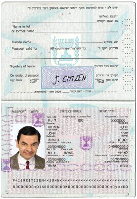Authentic Israel PSD Passport Template (1992-2013)