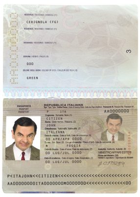 Authentic Italy PSD Passport Template