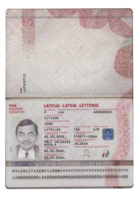 Authentic Latvia PSD Passport Template