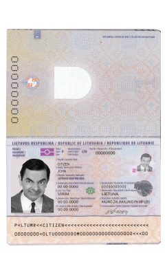 Authentic Lithuania PSD Passport Template