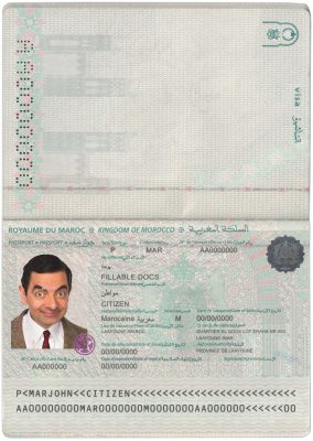 Authentic Morocco PSD Passport Template