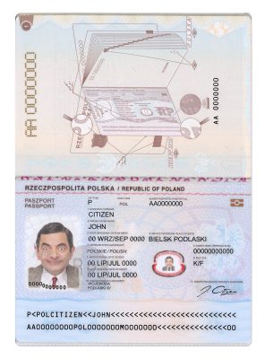 Authentic Poland PSD Passport Template