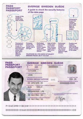 Authentic Sweden PSD Passport Template