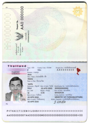 Authentic Thailand PSD Passport Template