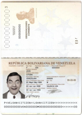 Authentic Venezuela PSD Passport Template
