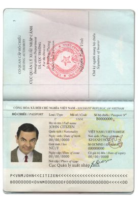 Authentic Vietnam PSD Passport Template