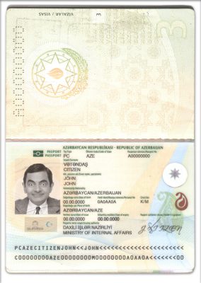Authentic Azerbaijan PSD Passport Template