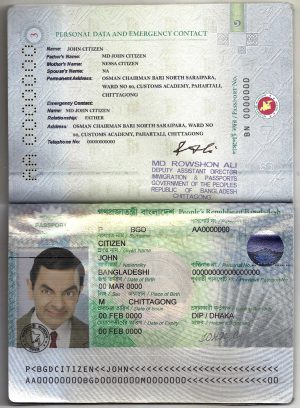 Bangladesh Editable Template 2 Authentic Bangladesh PSD Passport Template (2013-2019)