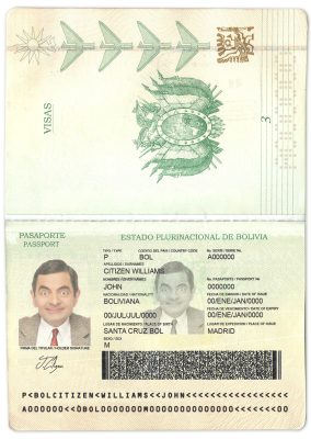 Authentic Bolivia PSD Passport Template