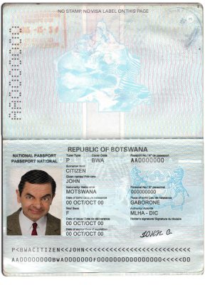 Authentic Botswana PSD Passport Template
