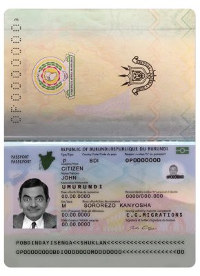 Authentic Burundi PSD Passport Template (2019 – present)
