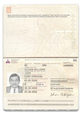 Authentic Cabo Verde PSD Passport Template