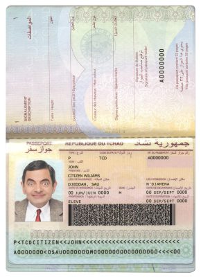 Authentic Chad (République du Tchad) PSD Passport Template