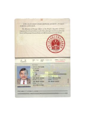 Authentic China PSD Passport Template (2007-2009)