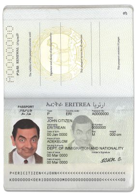 Authentic Eritrea PSD Passport Template